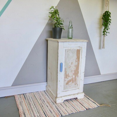 Rustic Pine Cupboard Vintage Bedside Table Lamp Cabinet