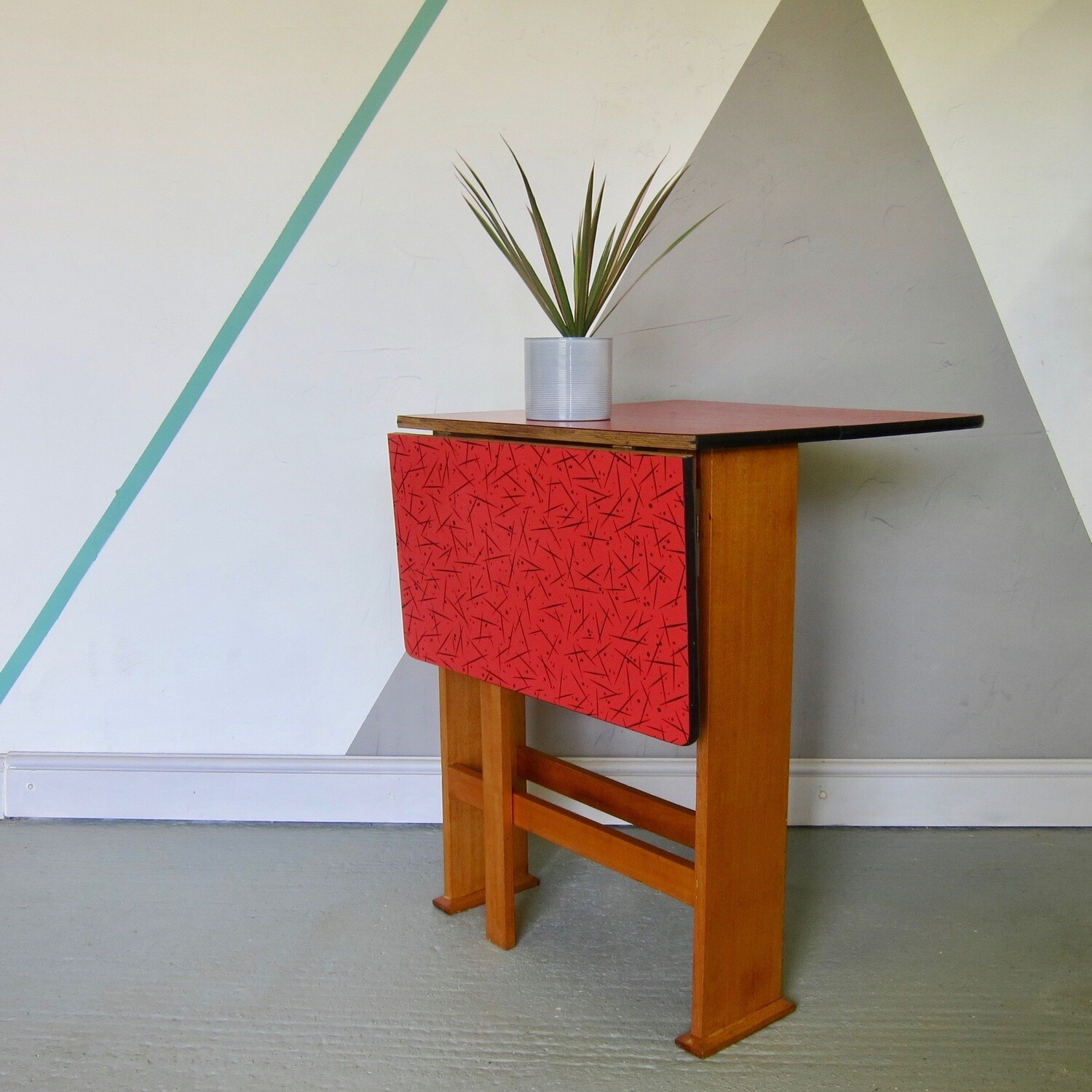 Vintage Red Formica Table Mid Century Extending Kitsch 1960s