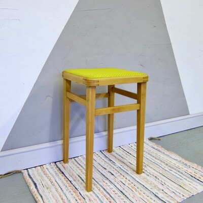 Vintage 1950s Kitchen Stool Mid Century Yellow
