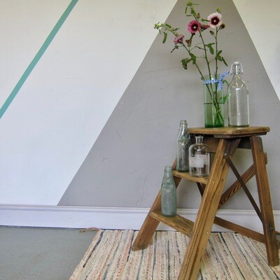 Vintage Ladders Steps Rustic 1940s Farmhouse Bedside Table