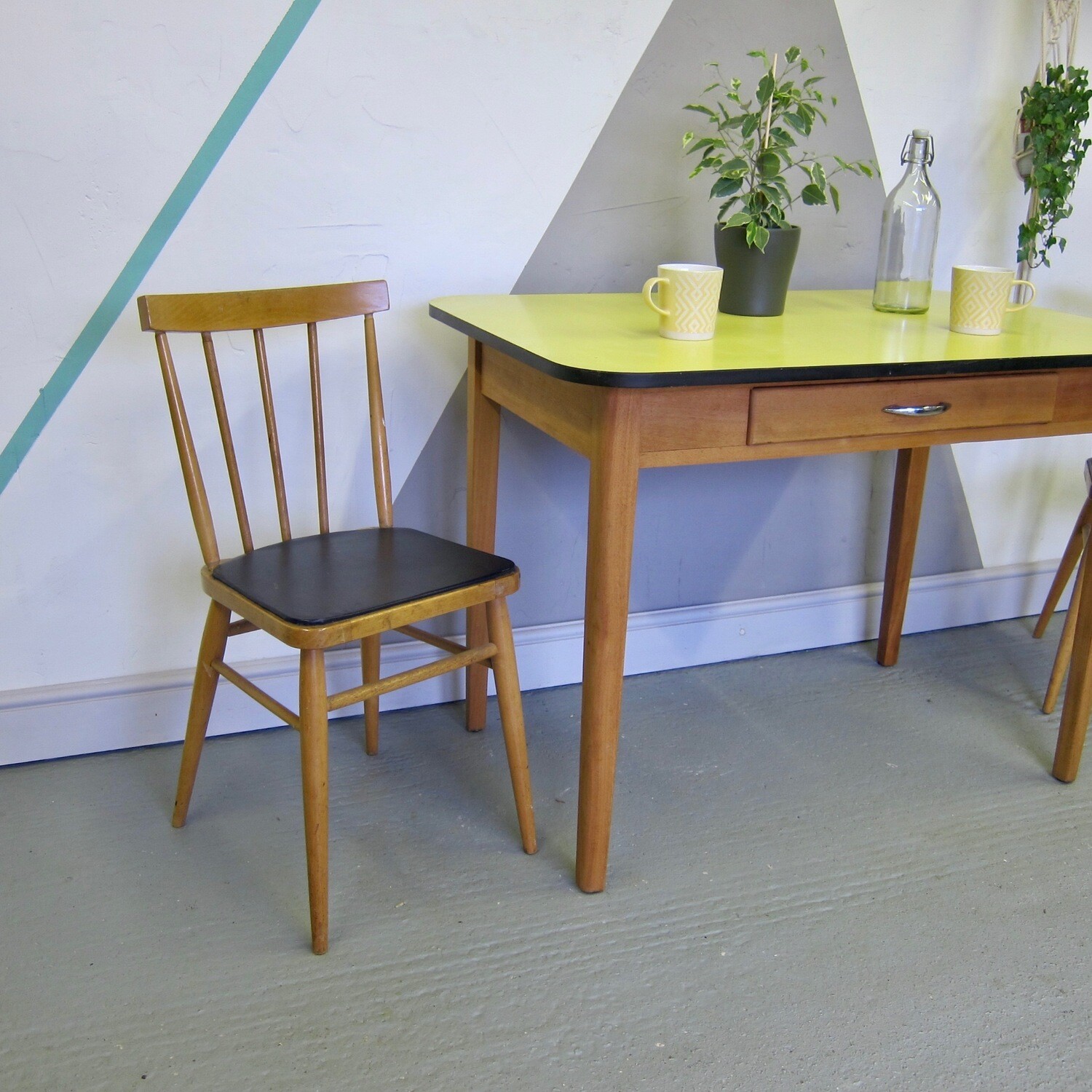 Yellow Formica Kitchen Vintage Dining Table 1960s Vintage Kitsch Restored