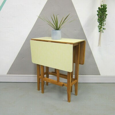 Vintage Formica Yellow Folding Small Kitchen Dining Table 1960s Mid Century