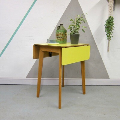 Yellow Formica Kitchen Dining Table 1960s Vintage Kitsch Old