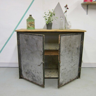 Industrial Storage Cabinet Kitchen Cupboard Vintage Workshop
