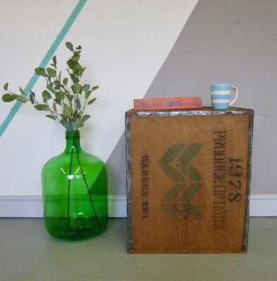 Beautiful French Large Antique Green Glass Bottle