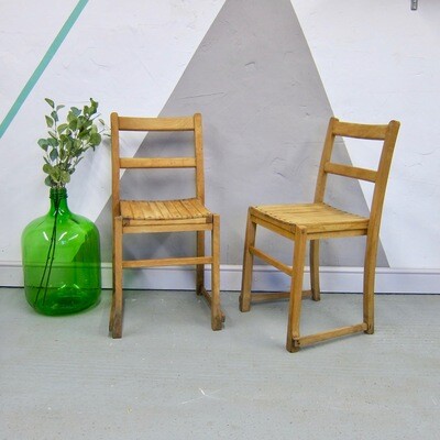 Vintage School Church Stacking Chair Mid Century Dining Seat 1950s Beech