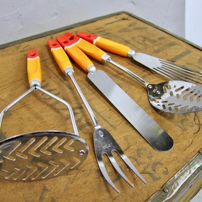 Kitchen Utensils Vintage 1960s Orange Red Home Baking Kitchen Utensils Vintage 1960s Orange Red Home Baking
