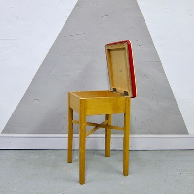 Vintage 1960s Mid Century Storage Stool Sewing