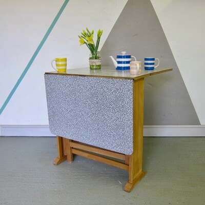 Vintage Formica Table Black White Extending Kitchen Dining