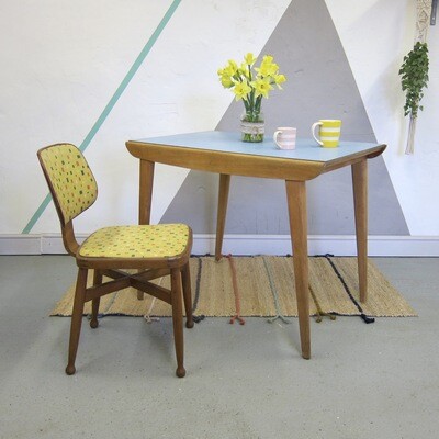 Blue Formica Kitchen Dining Table Mid Century 1960s Vintage