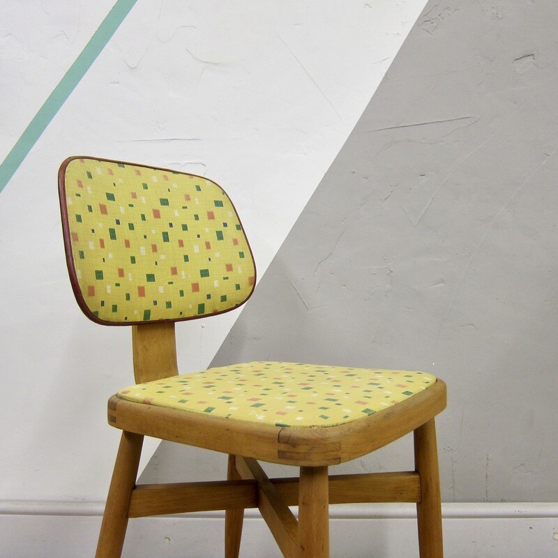 Mid Century 1960s Yellow Kitchen Dining Chair Vintage Kitsch