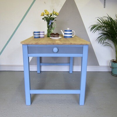 Vintage Farmhouse Pine Table Painted Farrow Ball Kitchen Dining