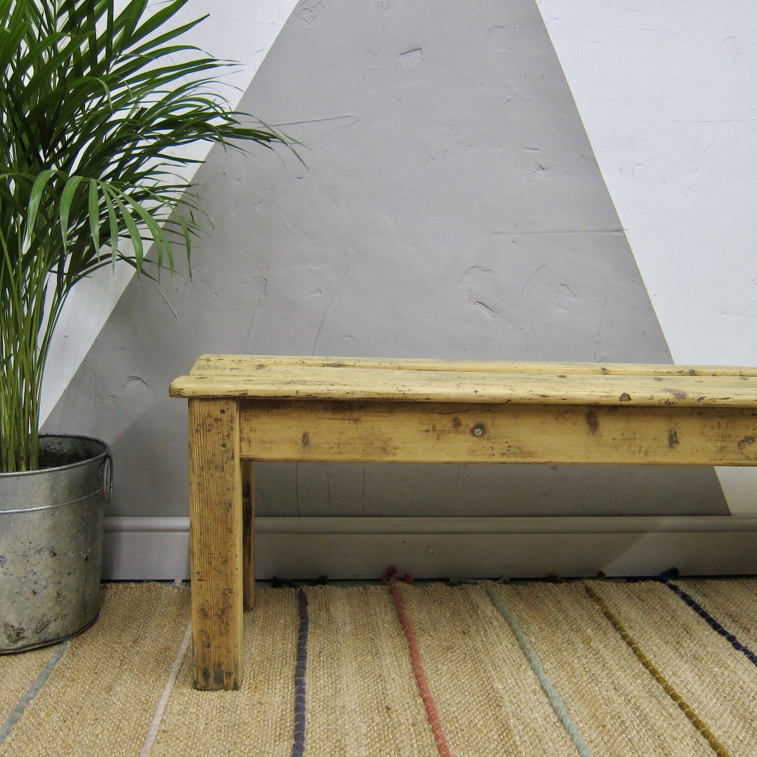 Vintage Pine Bench Seat Dining Table Rustic Farmhouse