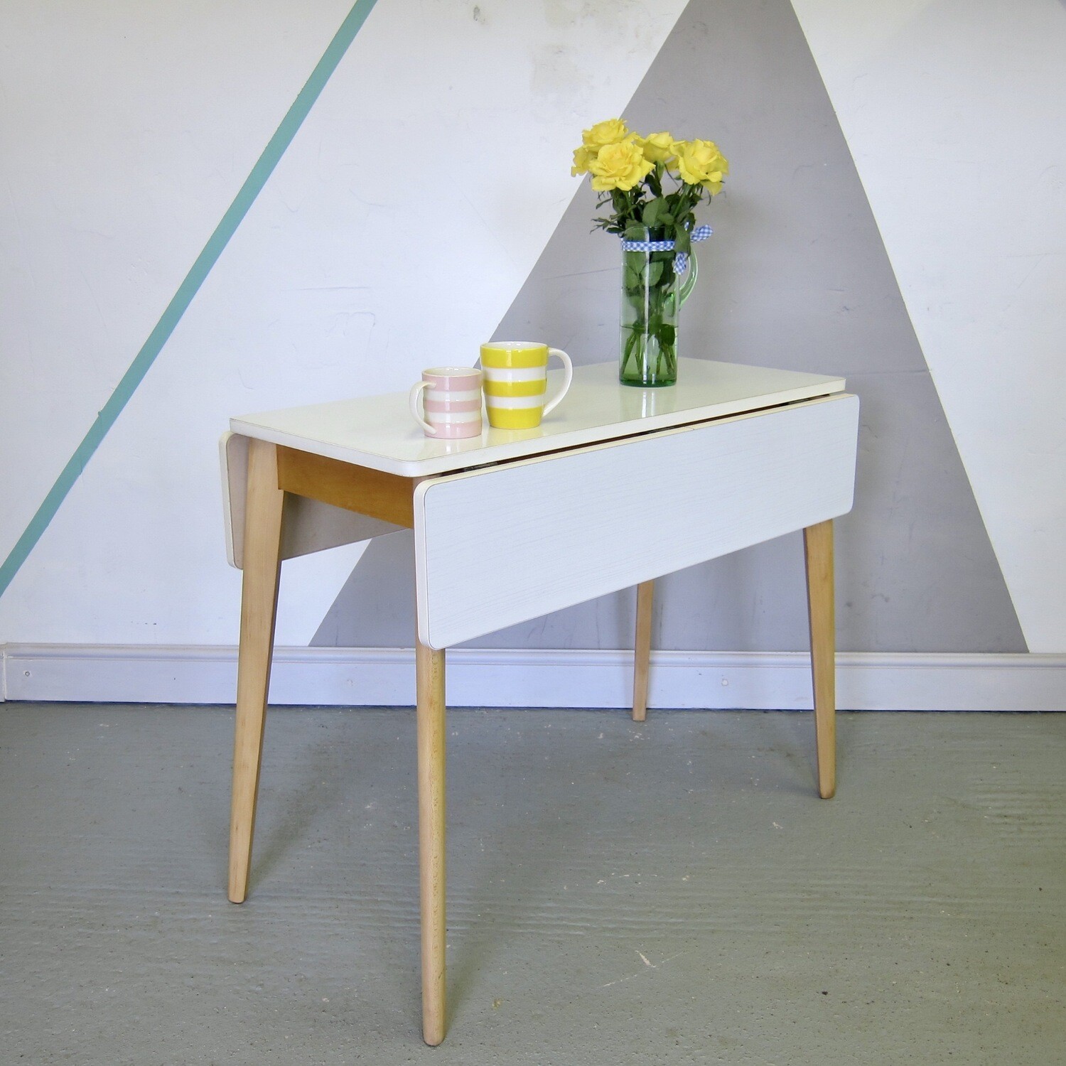White Formica Kitchen Vintage Dining Table 1960s Vintage Kitsch