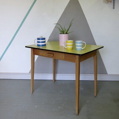 Yellow Formica Kitchen Vintage Dining Table 1960s Vintage