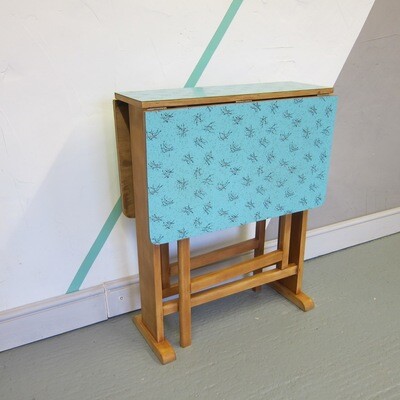 Vintage Turquoise Formica Table Mid Century Extending Kitsch 1960s