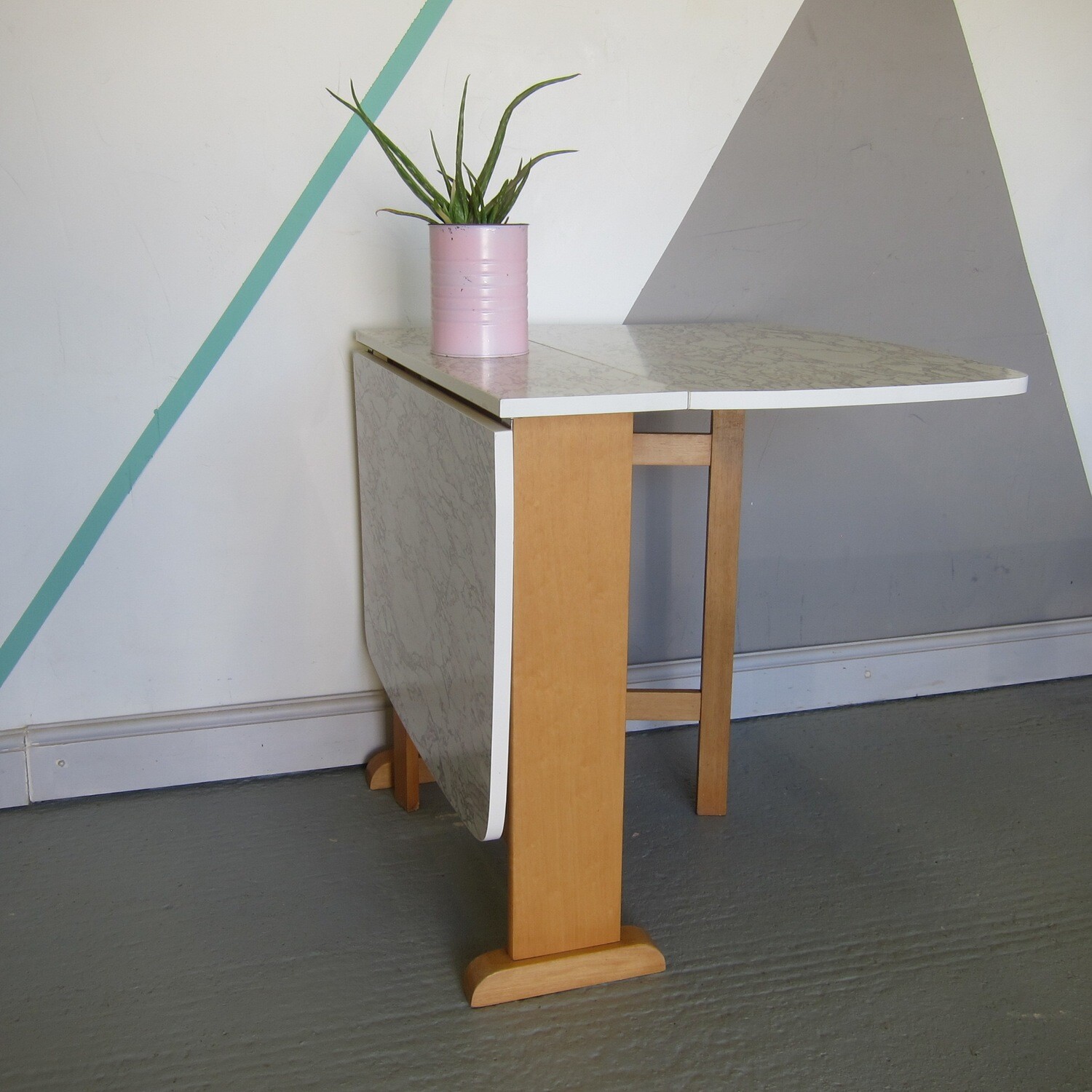 White Formica Kitchen Vintage Dining Table 1960s Vintage Kitsch Old Marble