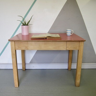 Red Formica Table Mid Century Kitsch Home Desk 1960s Red Formica Table Mid Century Kitsch Home Desk 1960s
