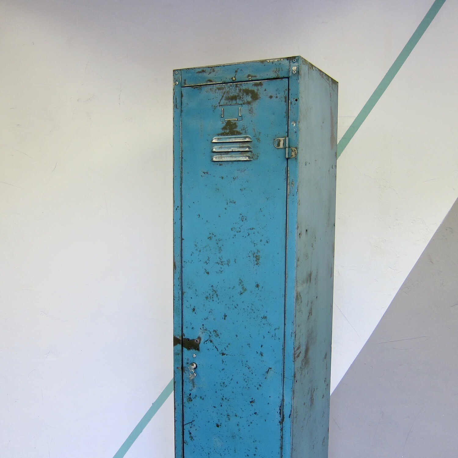 1960s Polished Steel Metal Locker - Perfect Coat Hall Storage Cupboard