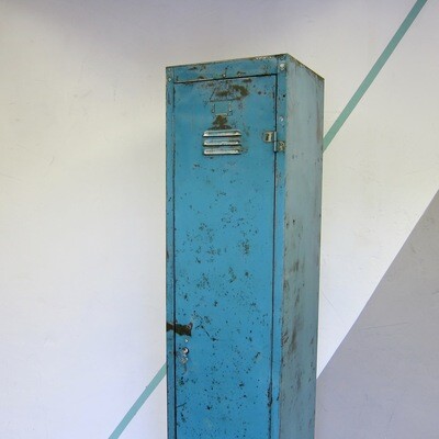 1960s Polished Steel Metal Locker - Perfect Coat Hall Storage Cupboard