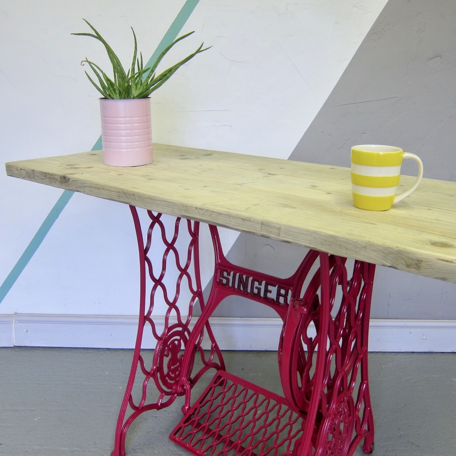 Pink Singer Table Industrial Scaffold Sideboard Desk