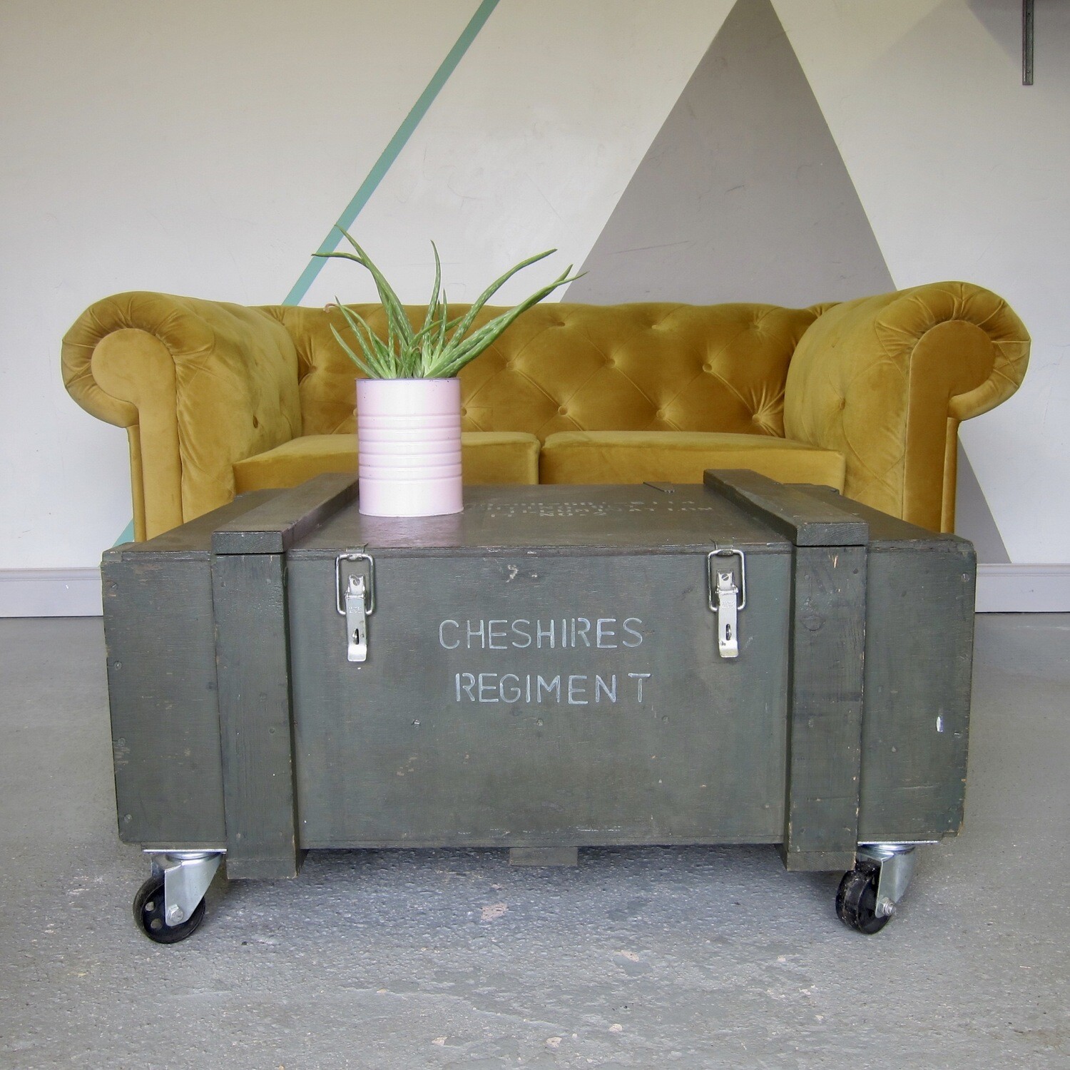 Industrial Coffee Table Vintage Chest Storage Trunk