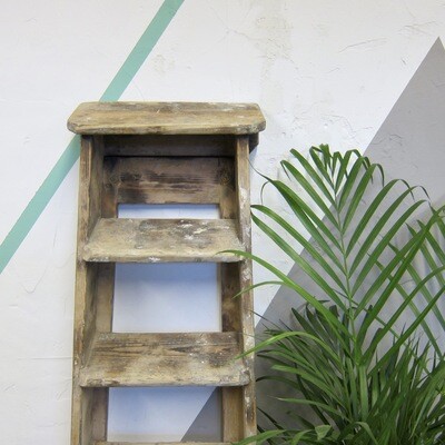 Rustic Pine Step Ladders Vintage Old Painted 1940s Antique