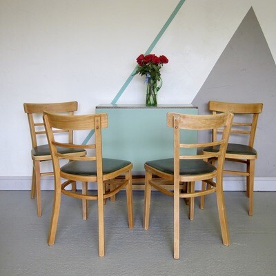 Green Formica Dining Table Chairs Set Mid Century 1960s