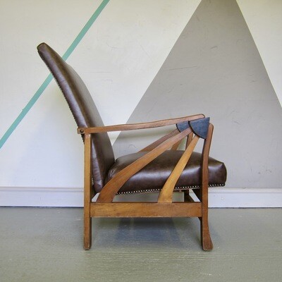 1930s Art Deco Sunburst Reclining Chair