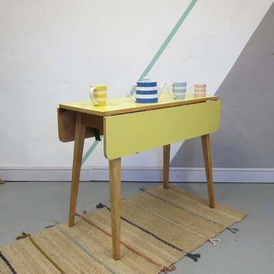 Yellow Formica Kitchen Vintage Dining Table 1960s Vintage Kitsch