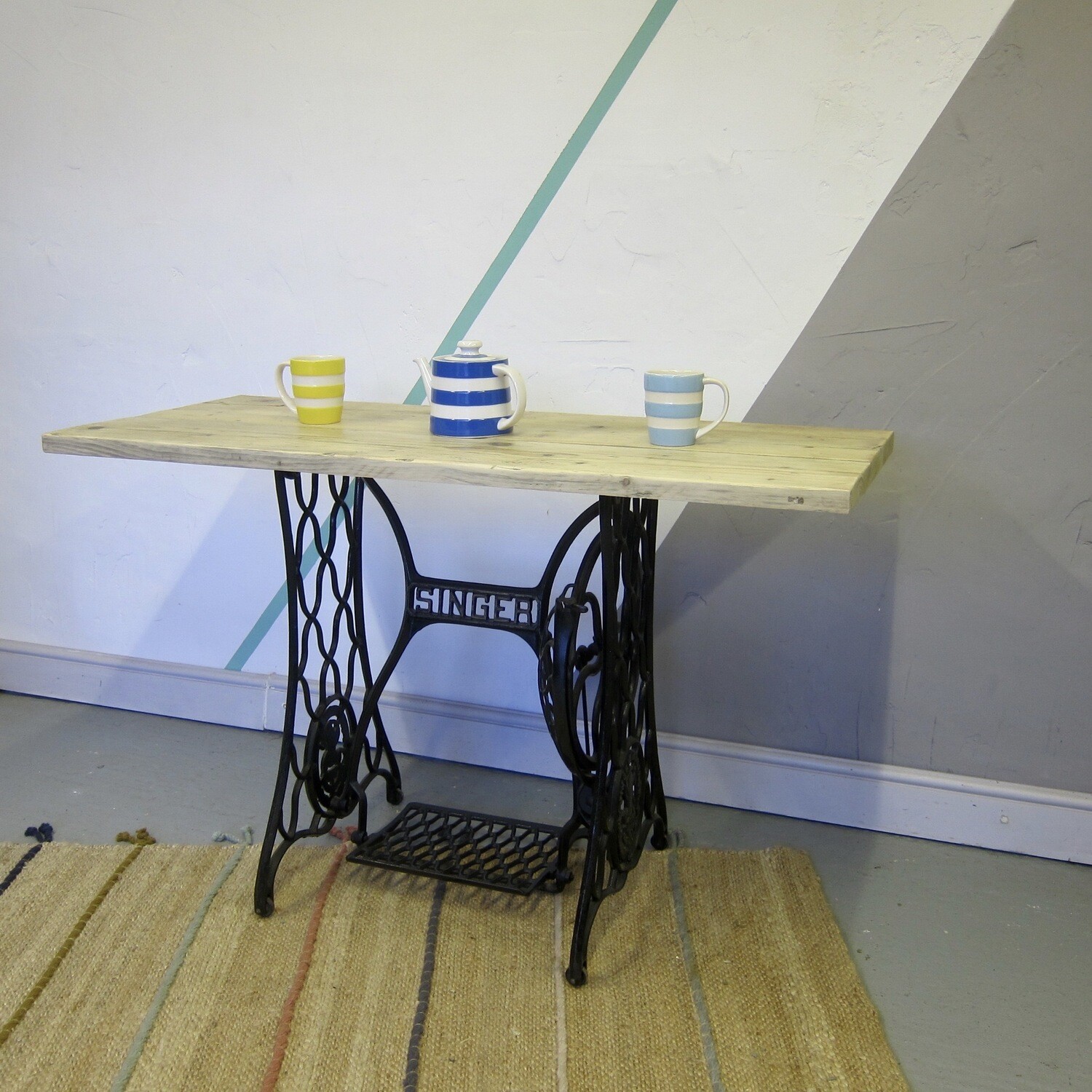 Singer Table Industrial Pine Reclaimed wood Sideboard