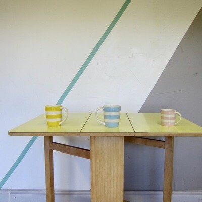 Yellow Formica Kitchen Dining Table Mid Century