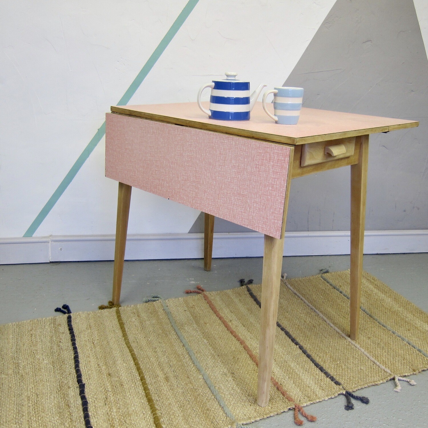Vintage Formica Table Mid Century Pink Extending Dining