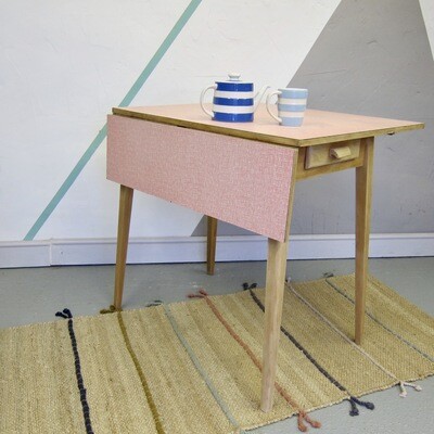 Vintage Formica Table Mid Century Pink Extending Dining