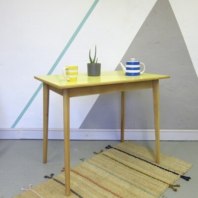 Vintage Yellow Formica Kitchen Dining Table Desk Restored