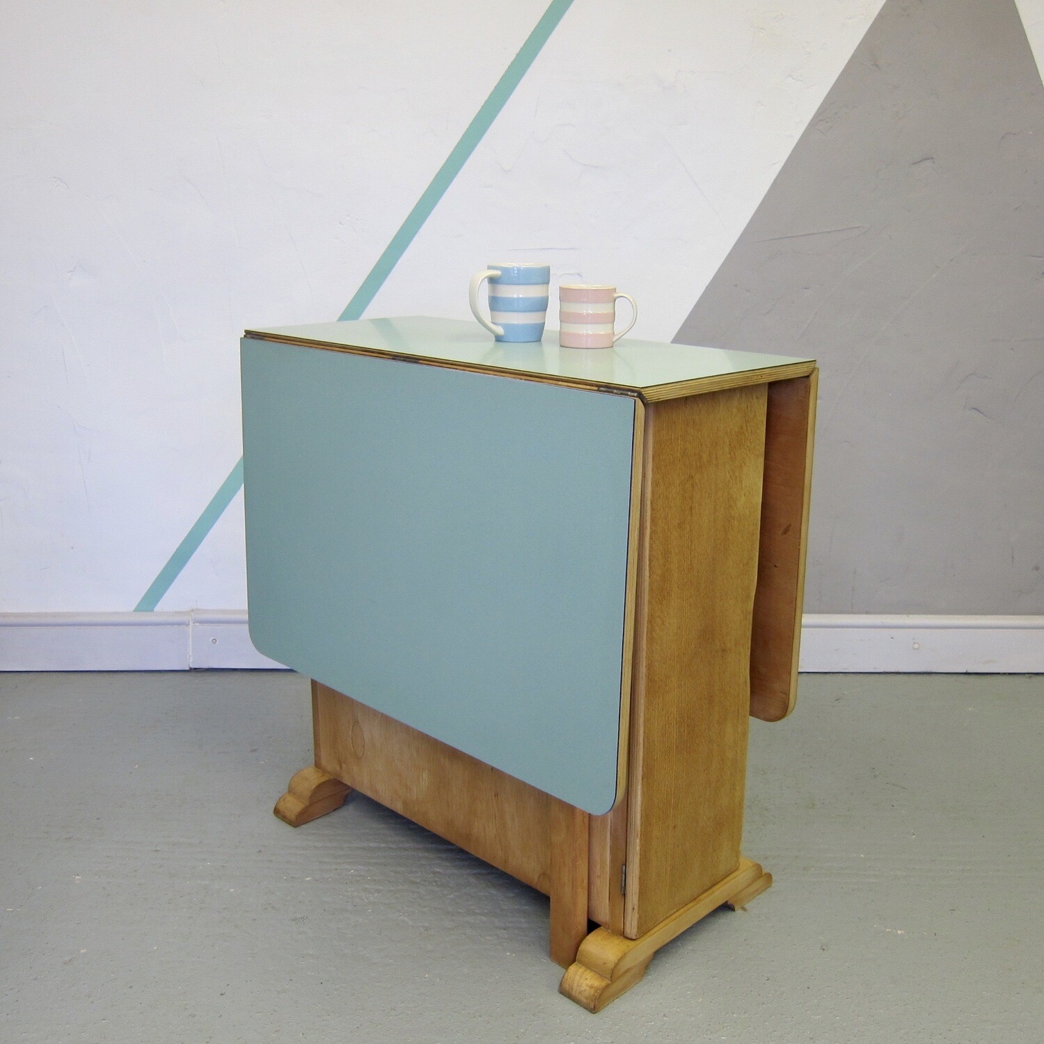 Vintage Formica Dining Table Green Mid Century 1960s