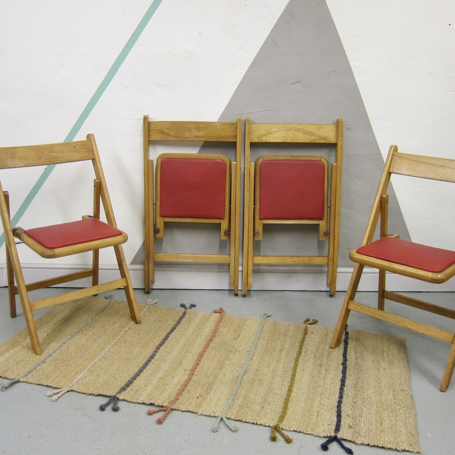 Mid Century Red Folding Chair Vintage Dining Seat