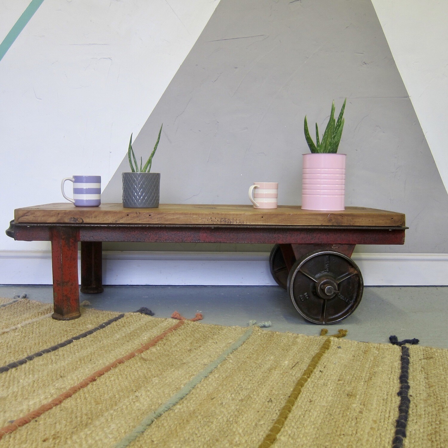 Vintage Industrial Coffee Table Trolley