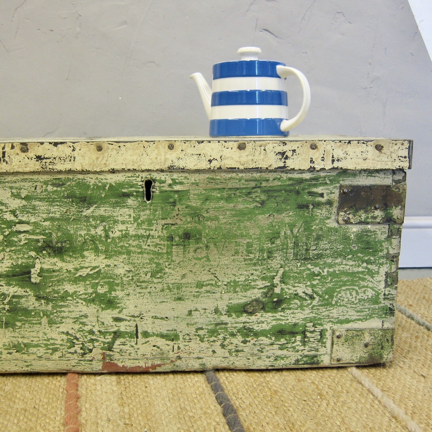 Industrial Vintage Storage Trunk Chest 1940s Tools Box