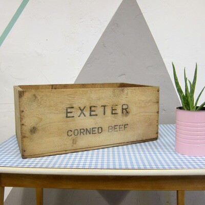 Corned Beef Exeter Crate Pine Box Rustic Storage Display