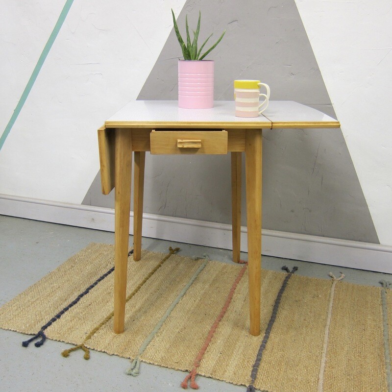 Vintage Formica Dining Table Grey Mid Century 1960s Extending