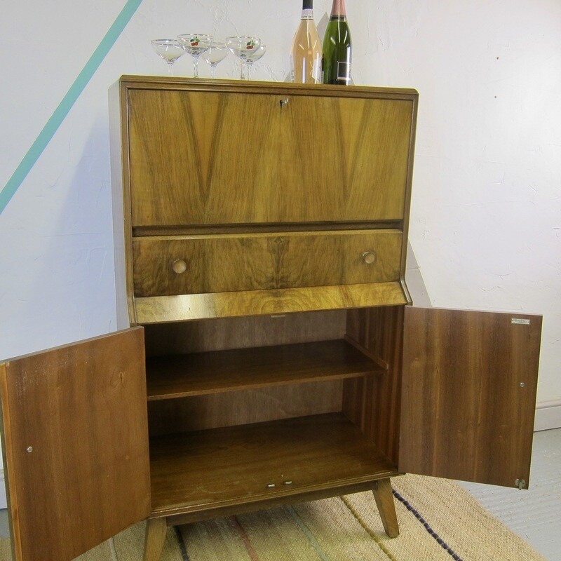 Mid Century Cocktail Bureau Cabinet Fineline