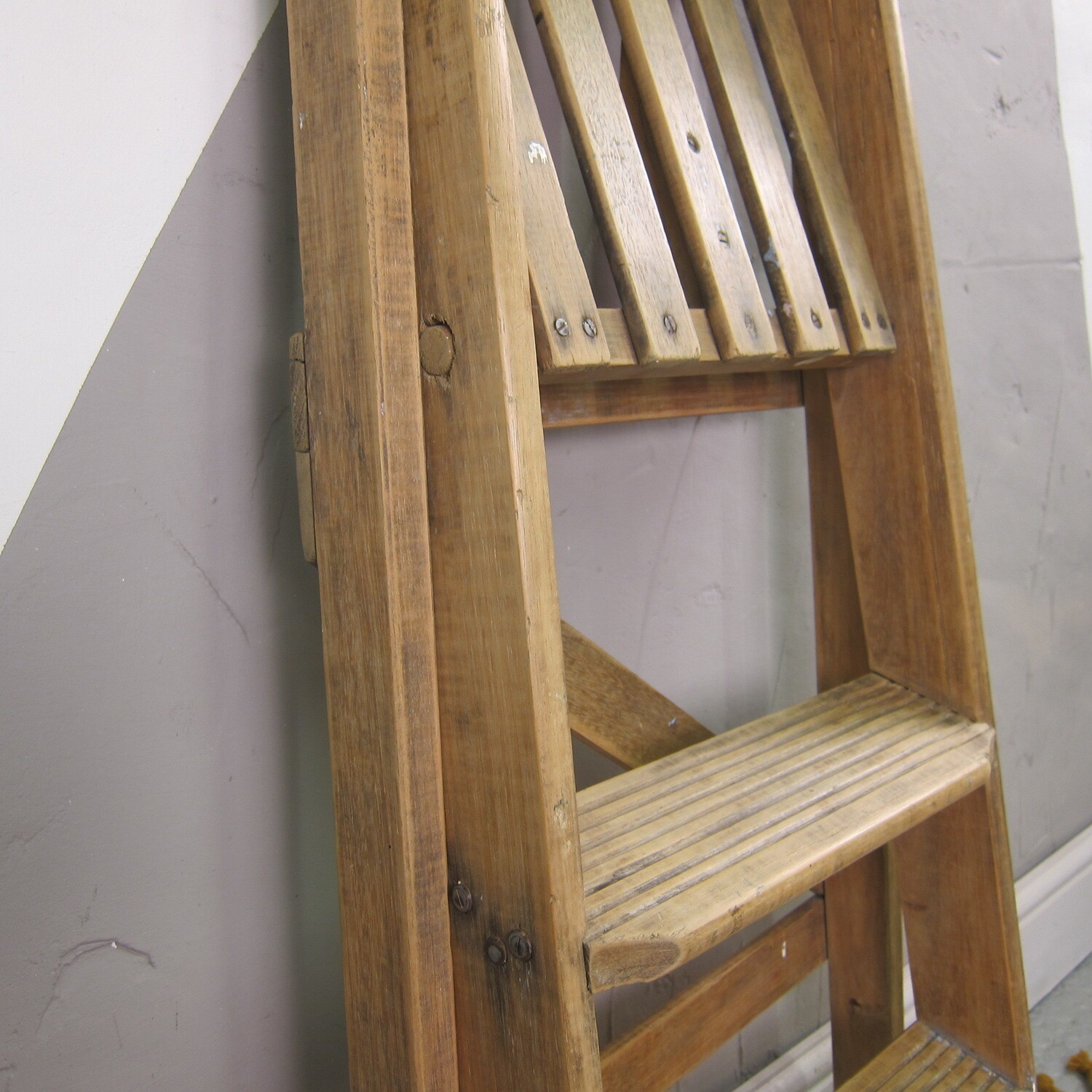 Rustic Pine Step Ladders Vintage Old Traditional
