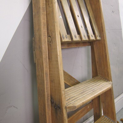 Rustic Pine Step Ladders Vintage Old Traditional