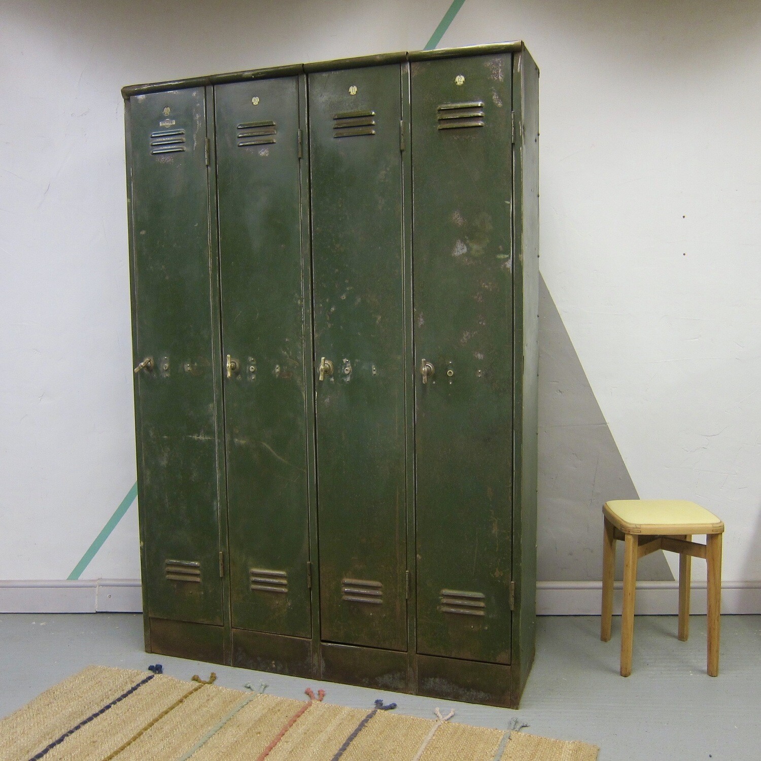 Vintage Industrial Storage Locker Storage Green Cabinet