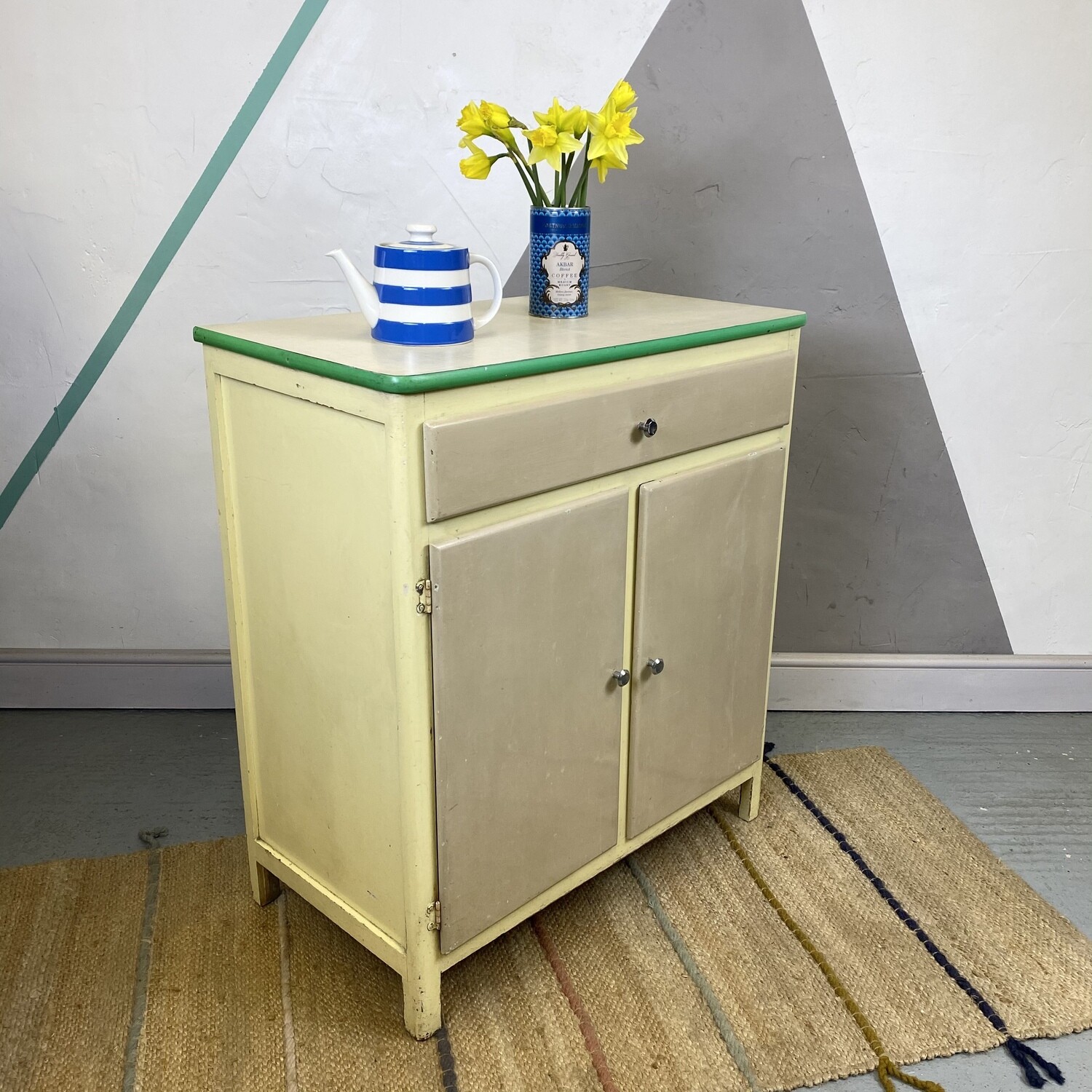 Formica Kitchen Storage Vintage Painted Cupboard