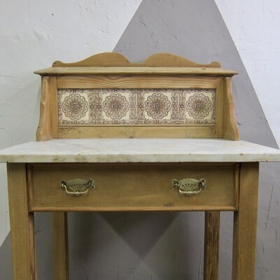 Victorian Pine Washstand Vintage Bathroom Storage