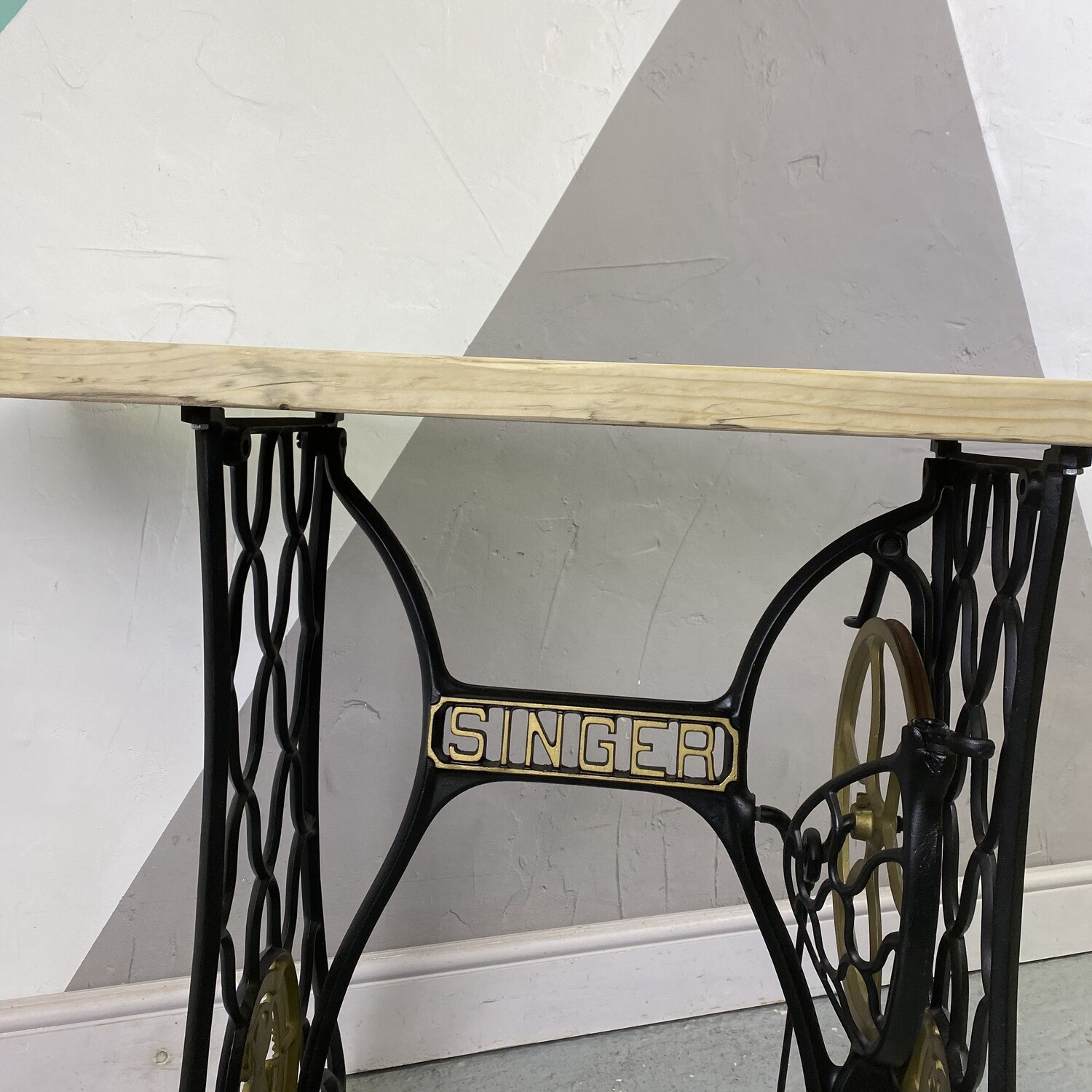 Singer Table Industrial Pine Scaffold Sideboard Desk