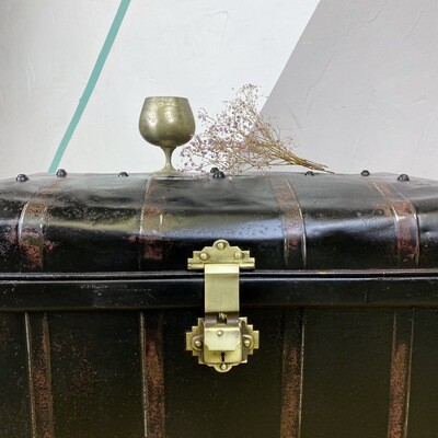 Metal Trunk Vintage 1930s Coffee Table Toy Box Chest Storage