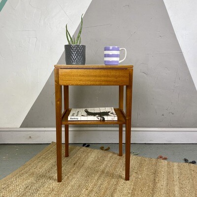Mid Century Formica Remploy Teak Bed Side Table